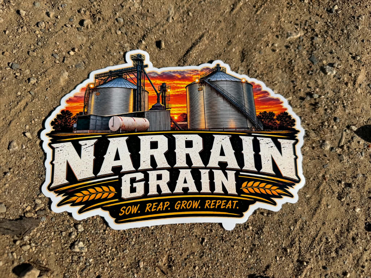 Sunset Silos sticker in four pack