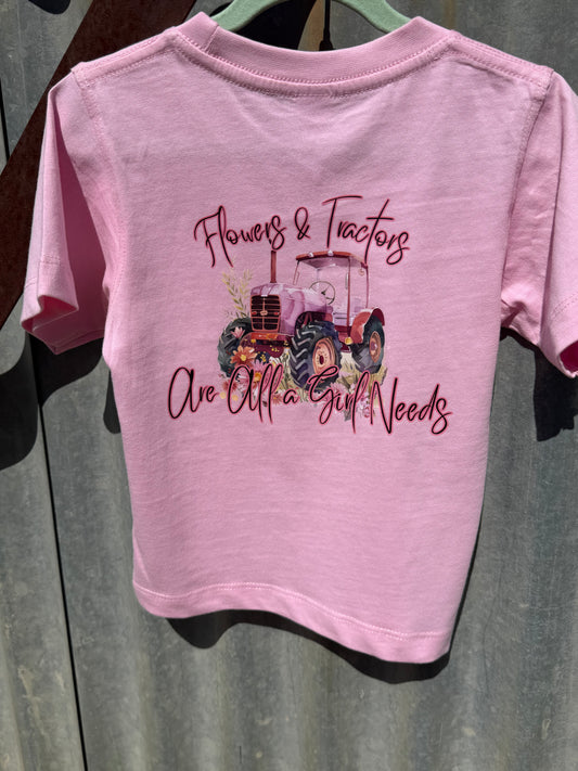 Little Legends | Flowers & Tractors Tee