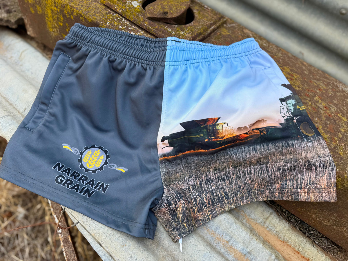 Narrain Grain Footy Shorts – Adults