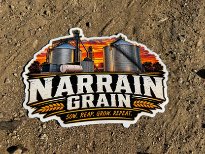 Sunset Silos sticker in four pack