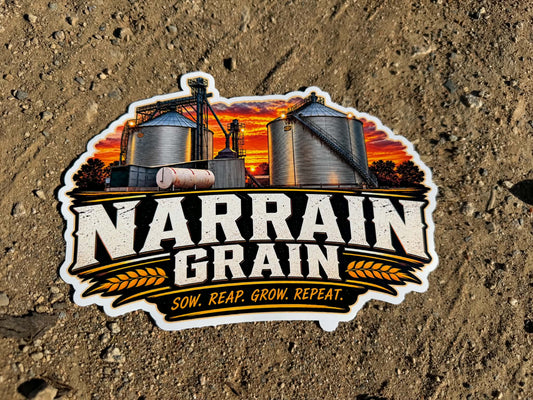 Sunset Silos sticker in four pack